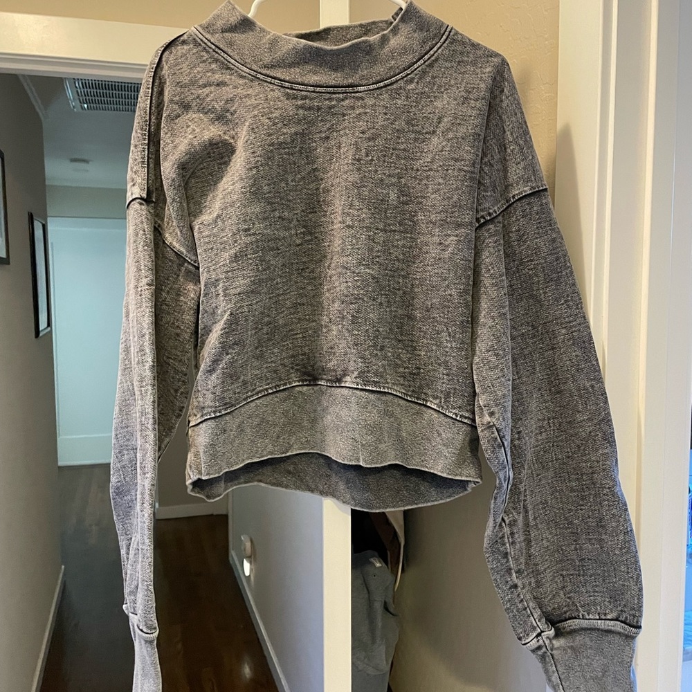 TALENTLESS mineral wash cropped sweater. Lightly worn. Size L.